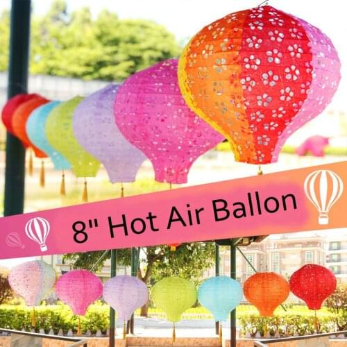 8inch 20cm Hollow Out Floral Hot Air Ballon Wedding Birthday Party Christmas Halloween Home Decoration Chinese Paper Lantern
