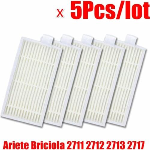 5Pcs dust hepa filter replacement for Ariete Briciola 2711 2712 2713 2717 Robot Vacuum Cleaner Robotisc Parts