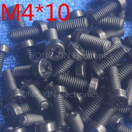 M4*10 Black 10mm 1pcs Round Head nylon Screw plastic bolts brand new RoHS compliant Fasteners Assortment PC/board DIY