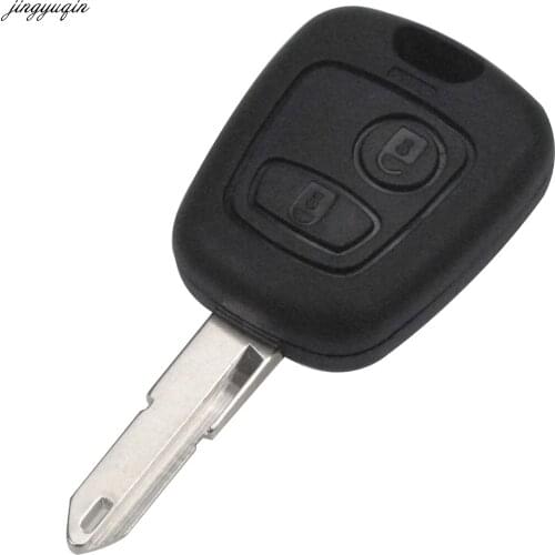 10pcs/lot for Peugeot 206 207 Citroen C1 C2 C4 Ne73 2 Button Uncut Blank Blade Replacement Remote Control Car Cover Case