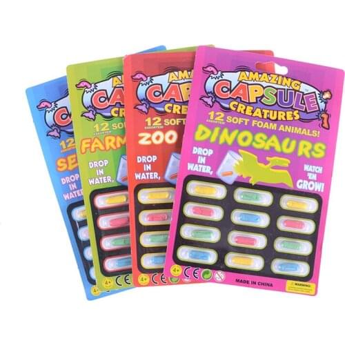 12pcs/Set New Magic Soft Baby Toys Early Educational Toy Kids cartoon dinosaur Toys Bath Toy Grow capsule