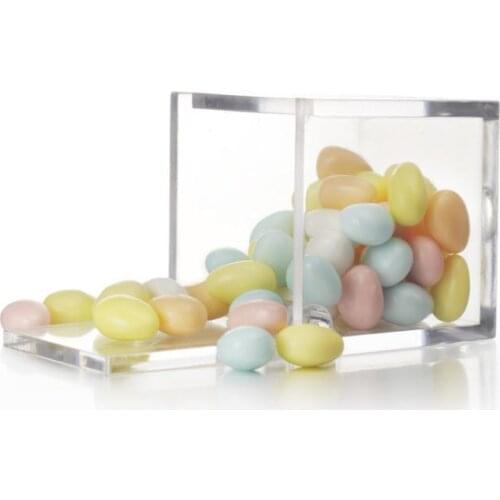 120pcs Clamshell Transparent Plastic Box Clear Wedding Candy Box Unique Wedding Decoration Mariage decoration Gift Packing SN289