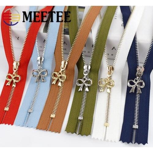 2/5pcs Meetee 3# Metal Zippers 15-70cm Closed&open End Zipper for Sewing Bags Pocket Wallet Garment Repair Kit Accessories