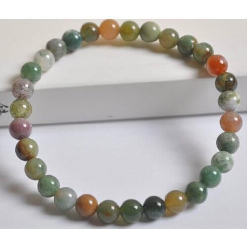 6MM Indian Carnelian Beads Bracelet Bangle Stretch 7.5 Inch Jewelry G628