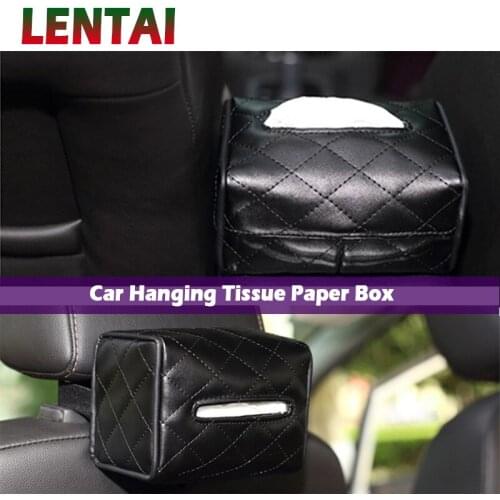 LENTAI 1PC Car Hanging Tissue Paper Box Paper holder For Renault Duster Megane 2 Logan Captur Dacia Citroen C4 C5 Peugeot 307