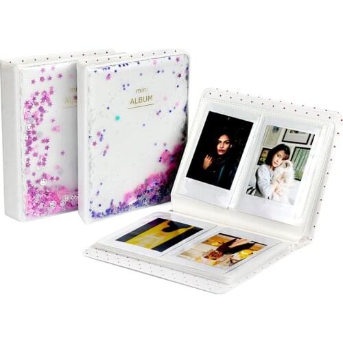 64 Pockets 3 Inch Mini Film Photo Album Book Quicksand Sequin For Fujifilm Instax Mini 9 8 7s 90 70 25 Camera Name Card Holder