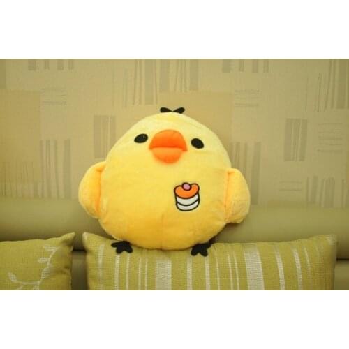 Filling toy lovely yellow chick plush toy soft throw pillow sofa cushion , birthday gift w5309