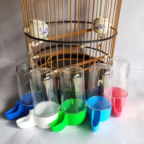 Can store Bird Feeder Plastic Supplies Food Water Feeding Automatic Drinker For Parrot Pet Dispenser Cage