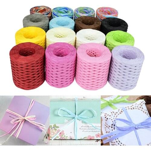 1 Roll 200M Raffia Paper Ribbons Birthday Gift Box Packing Twine Rope For DIY Crafts Wedding Party Flowers Gifts Wrapping Decor