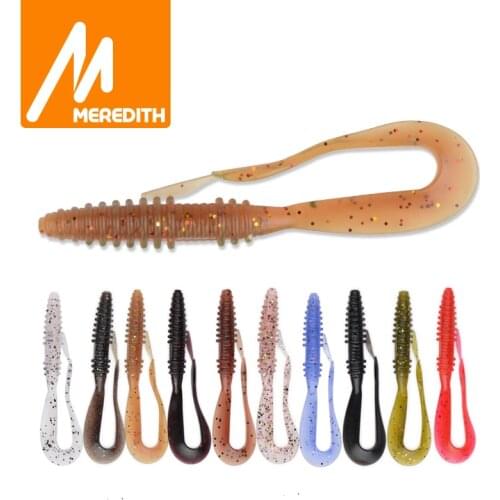 MEREDITH Mad Wag 50mm 75mm Fishing Soft Lures Artificial Worm Soft Baits Predator Silicone Fishing Soft Wobblers Fishing Lures