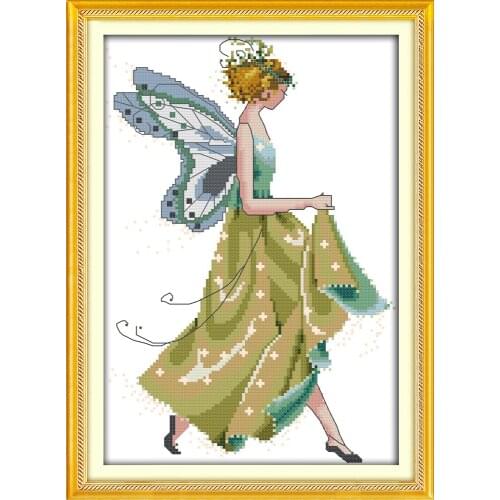 The spirit of flowers (1) cross stitch kit people fairy Aida count 14ct 11ct printed embroidery DIY handmade needlework supply