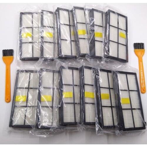 14 /lots Set hepa filters *12 + brush *2 For IRobot Roomba Parts Kit Series 800 860 865 866 870 871 880 885 886 890 900 960