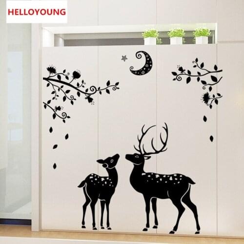 QT-0275 Creative High deer silhouette Wall Stickers Home Decorative Waterproof Wallpapers