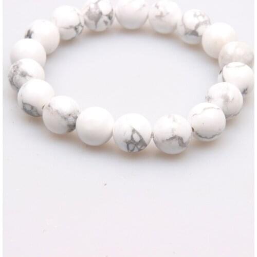 Natural Stone White Turquois Prayer Beads Gift Bead Bracelet Yoga Bangles Best Friend Jewelry Couple Gift Unisex 6mm 8mm 10mm