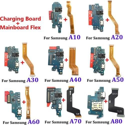 USB Charging Port Dock Board Connector Main Motherboard Flex Cable For Samsung Galaxy A10 A20 A30 A40 A50 A60 A70 A80