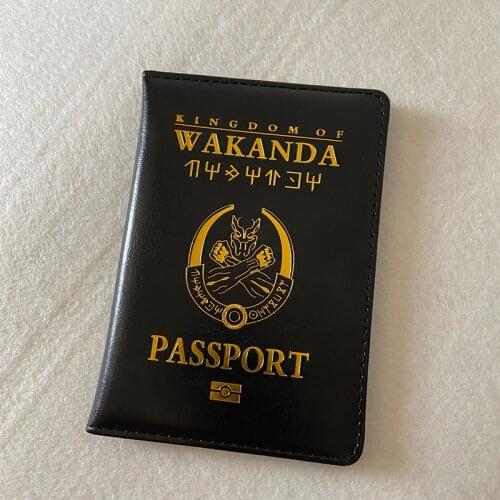 Black Airplane Passport Cover Travel Wallet Pu Leather Case Passport Travel Document Holder High Quality Covers for Passports
