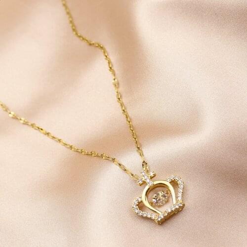 Crown Necklace Zircon Necklaces Fancy Jewelry for Women Men Gifts