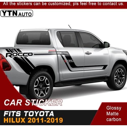 Fit For Toyota Hilux Car accessories include left and right mudslinger body sticker side door graphic Vinyl car decals
