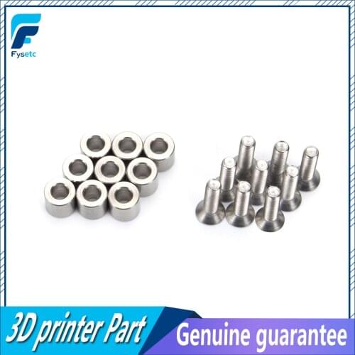 9pcs/Set 6x6x3mm Aluminum Spacer With 9pcs M3 Screws And Wrench As Gift For Prusa MK3 Heated Bed 6x6x3t Spacer