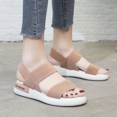 2021 Sandals Black Shoes for Women Med Summer Heels Muffins shoe New Sports Beige Medium Girls Flat Fashion Comfort Clear