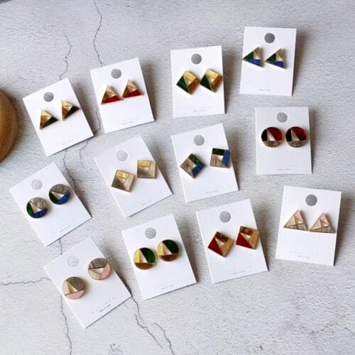 Acrylic splice Geometry Ear Stud Earrings Simple All-match Temperament For Girl Ear Drop Accessories Pendientes Eardrop