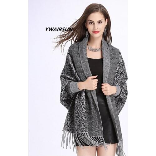 YWAIRSUN Luxury leopard tassel four-color shawl ladies scarf warm party appointment lunch break air conditioning pashmina poncho