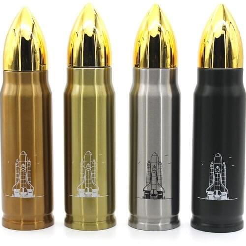 350/500/1000ml Stainless Steel Bullet Rocket Thermal Mug Men Home Office Outdoor Vacuum Thermos Mugs For Water Tea Bottle