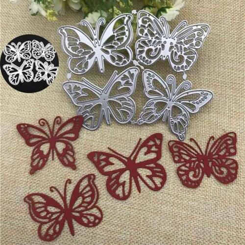 Die Cuts Decorative butterfly Crafts Embossing Scrapbooking Metal Cutting 4pcs