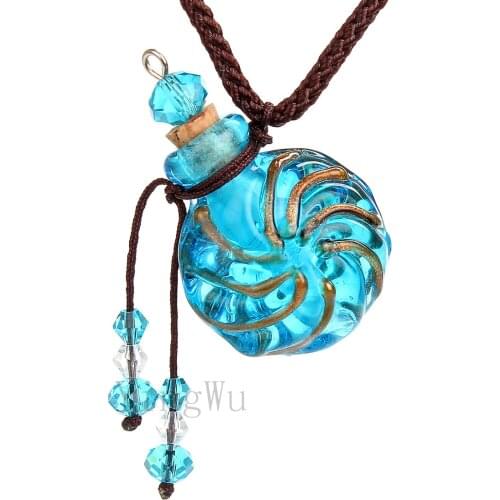 Yingwu murano glass pendant essential oil necklace diffuser jewelry perfume necklaces diffuser pendants free shipping