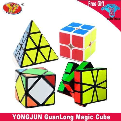 Yongjun GuanPo 2x2 Magic Cube Guanlong SQ-1 pyramid 3x3 speed Cube educational Toys For Children Kids Cubo Magico Toys Gift