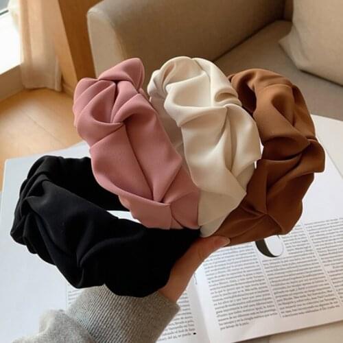 Fashion Hair Band Five Flower Solid Color Folds Pattern Hair Hoop Headbands Designer Haarband Hair Accessories For Women