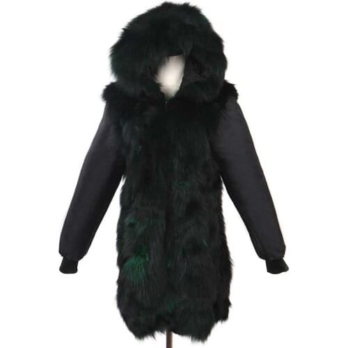 Inner Liner Does Not Contain Fur Collar Outer Shell Real Fur Coat Winter Jacket Only Fur Fox Raccoon Fur Parka Women Hooded Type