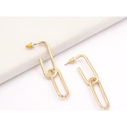 Large Chain Big C Drop Earrings For Women