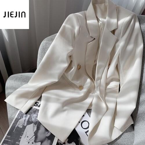 Korean White Business Female Blazer Jacket Casual Long Sleeve Work Suit Office Lady Blazers Coat Slim Jackets Ladies Outwear