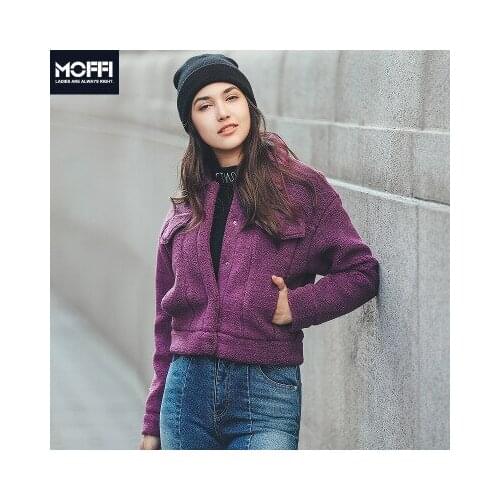 SoftFox New Winter Woman Fashional Overcoat Full Sleeve Short Length Winter Overcoat Turn-down Collar Solid Coat Free Shipping