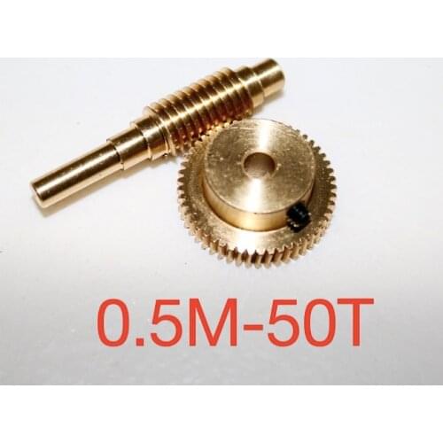 0.5M-50T 1:50 Diy Model Motor worm rod and worm gear -Outer Diameter:26.5mm Hole:5mm Rod L:48MM