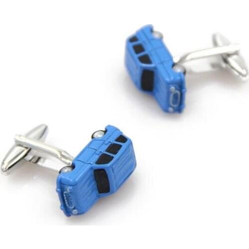 10pairs/lot Novelty Blue Car Cufflinks Copper Enamel Cuff Links Shirt Cuff Button Mens Jewelry Accessory