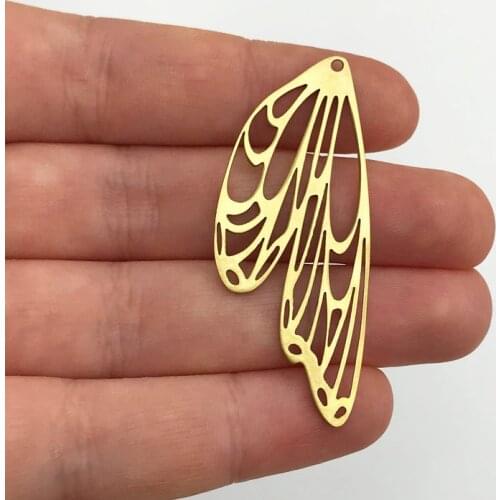 2pcs Raw Brass Butterfly Wing Charm Pendant, Geometric Wing Charm, DIY Earring Charms for Jewelry Making Jewelry Supplies