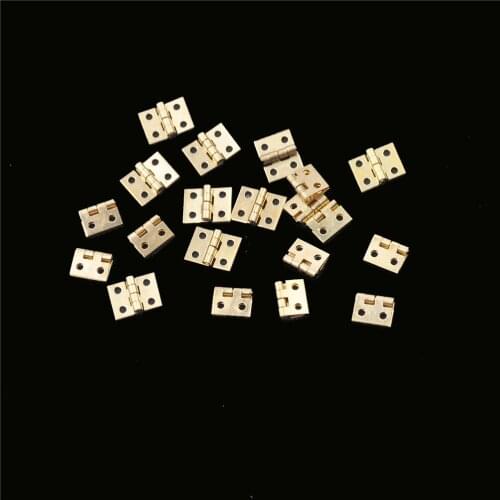20pcs Cabinet Door Hinges Furniture Accessories Brass Plated Mini Hinge Small Decorative Jewelry Wooden Box 8mm*10mm