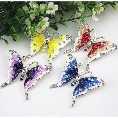 2018 fashionable new high-end art point drills drop oil butterfly butterfly pin pin clothes, scarves, buckles and brooches
