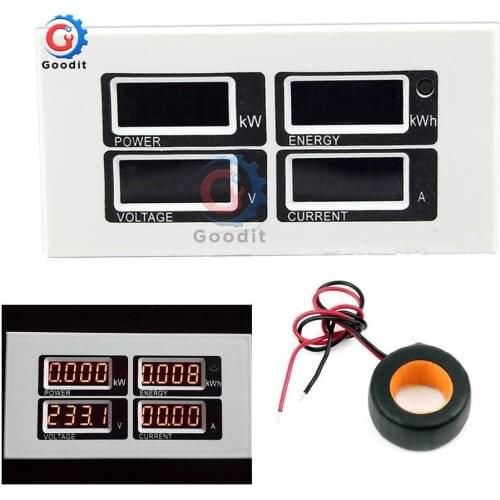 4 in1 Digital Ammeter Voltmeter Wattmeter Volt Current Watt Power Energy Meter Test Monitor AC 80-260V 100A