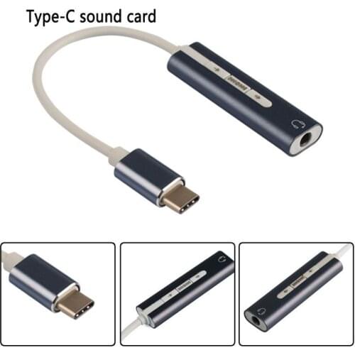 7.1 CH USB Type C 3.1 Sound Card to 3.5mm AUX Stereo Earphone Headphone Jack Adapter External Cable Universal Type-C HIFI