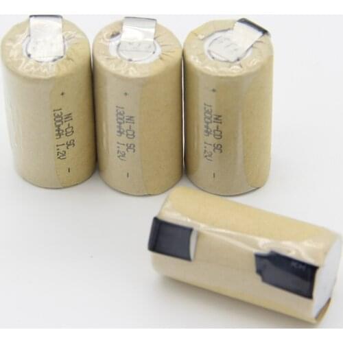 Akkumulator 1.2V sub C battery 1300mAh NICD SC batteries nickel sheets rechargeable soldering tape for electric tools for USAG