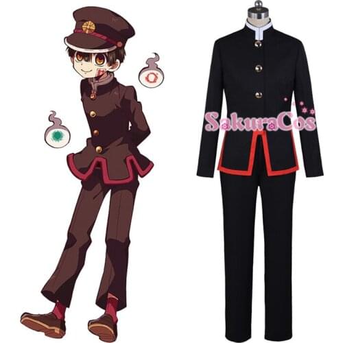 Anime Toilet-Bound Hanako-kun YouMuSi Daily Uniform Top + pants + shirt + hat + ACC Cosplay Costume Halloween Free Shipping