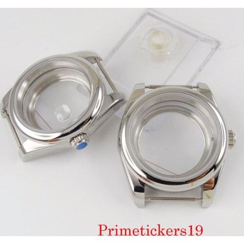 39mm Stainless Steel Sapphire Crystal Men Watch Case Glass Or Solid Back Fit NH35 NH36 Automatic Movement