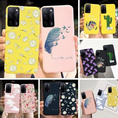 Case For OPPO A55 2021 Painted Phone Case Silicone Colored TPU Soft Back Cover For OPPO A55 5G A53S (5G) CPH2321 Bumper Fundas