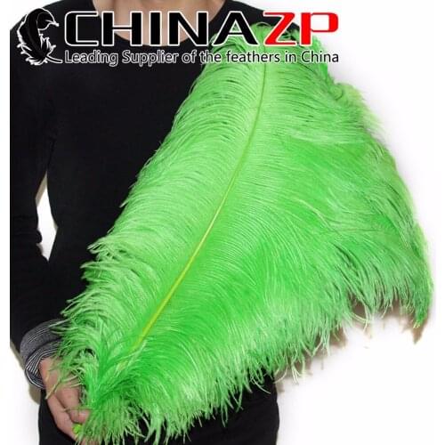 CHINAZP Factory Size 28"-30" (70-75cm) 50pcs/lot Fantastic Party Carnvial Decoration Dyed Lime Green Ostrich Feathers Bulk