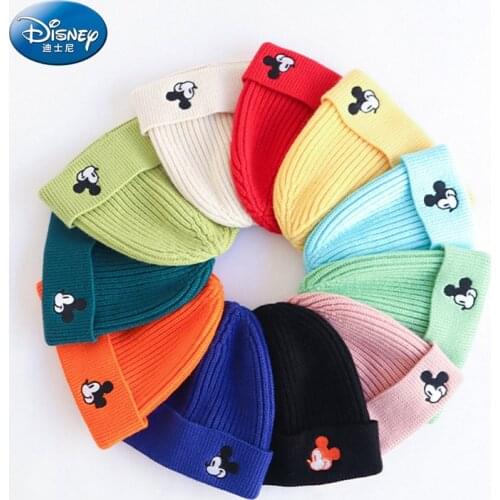 Disney Autumn Winter Child Hat 4 Years Baby Cartoon Mickey Mouse Cap Kids Wool Warm Beanie Hats Boy Girl Children Knitted Hat