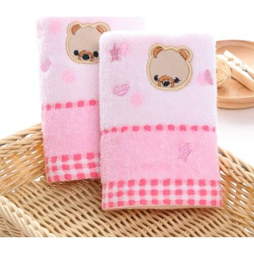 Baby Cartoon Bear Soft Towel High Quanlity Cotton Baby Printing Washcloth Handkerchief Kids Feeding Wipe Cloth Towel 25*50cm