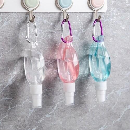 50ml Travel Plastic Clear Keychain Bottle Travel Portable Leakproof Empty Refillable Container Leaf Shape Travel Spray Bottle